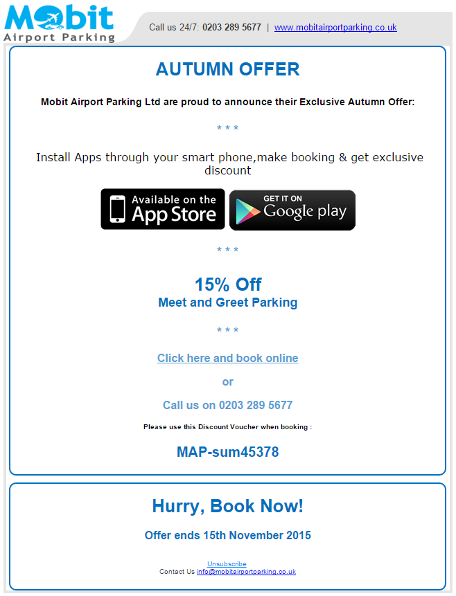 UK Airport Parking Deal 2015