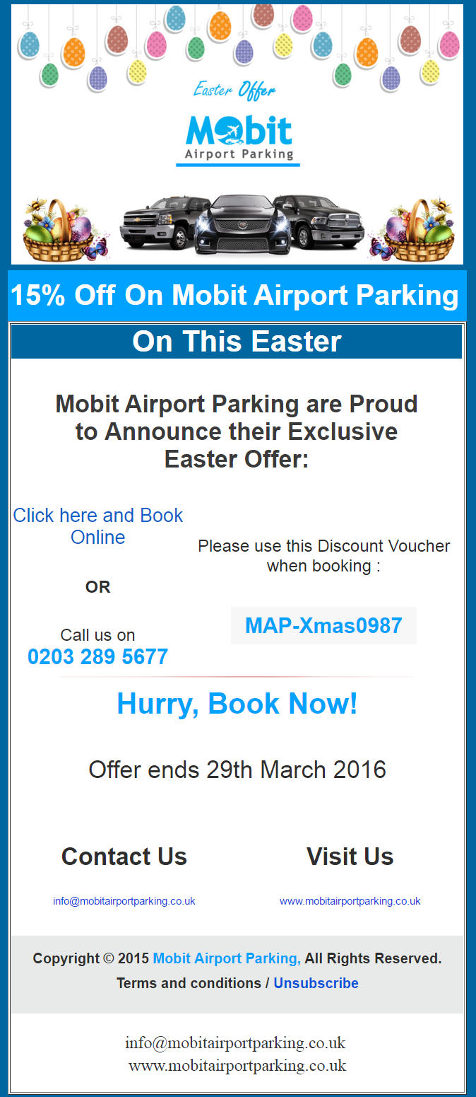 15% Easter Discount 2016