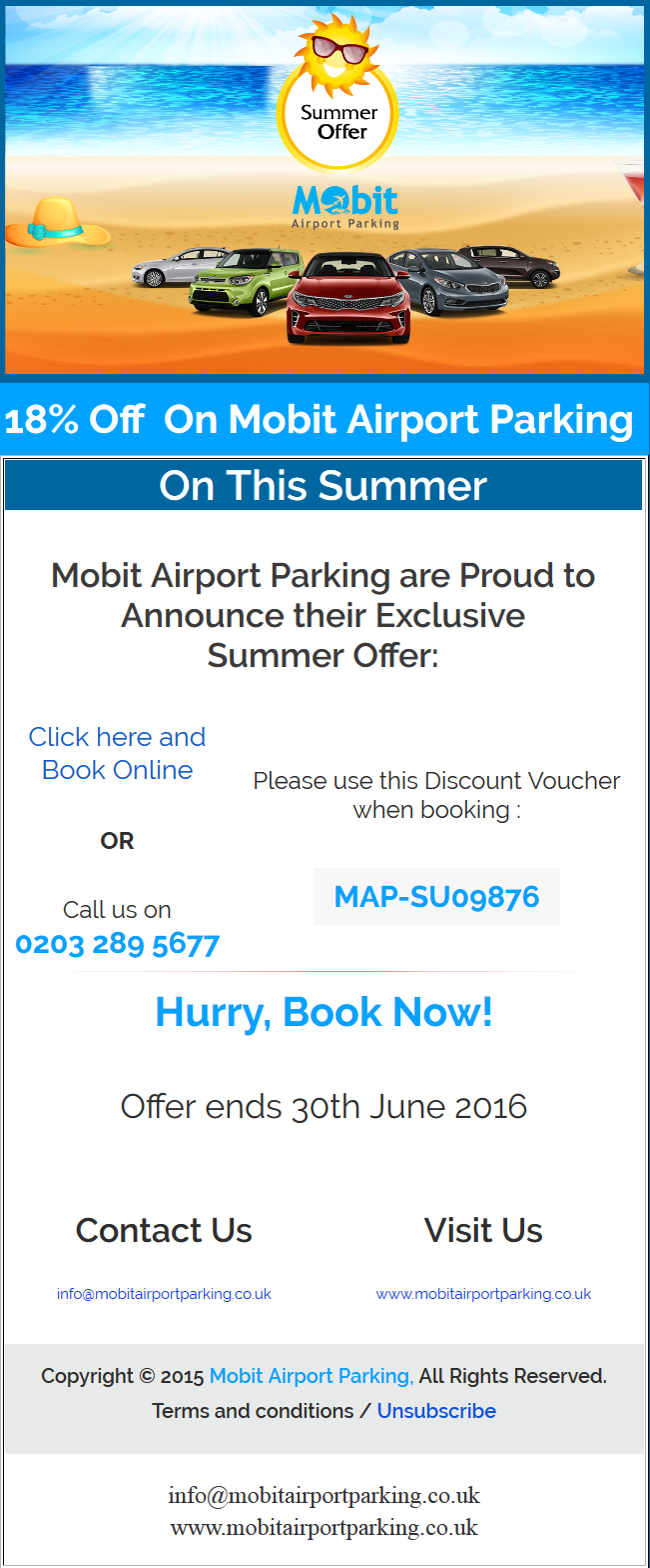 Summer UK Airport Parking Deal 2016